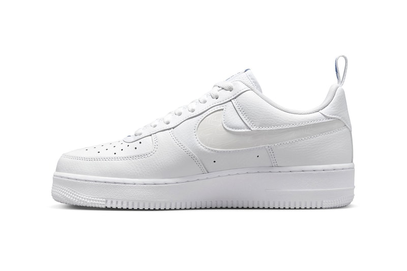 ナイキからリフレクター素材のスウッシュを備えた新作エアフォース1が登場 Nike Air Force 1 Low Receives Crisp White Iteration With Reflective Swooshes FB8971-100 release info low top shoes sneakers