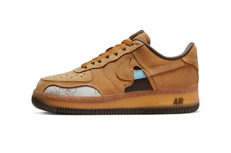 ナイキエアフォース1“ウィート”のパーツを一部切り取った新作が登場 nike air force 1 low wheat mocha DQ7580 700 release date info store list buying guide photos price 