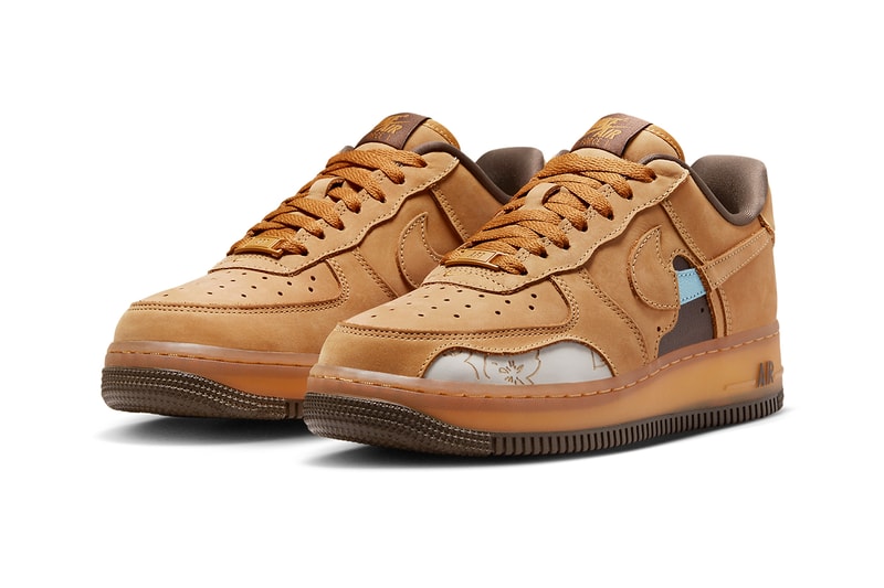 ナイキエアフォース1“ウィート”のパーツを一部切り取った新作が登場 nike air force 1 low wheat mocha DQ7580 700 release date info store list buying guide photos price 