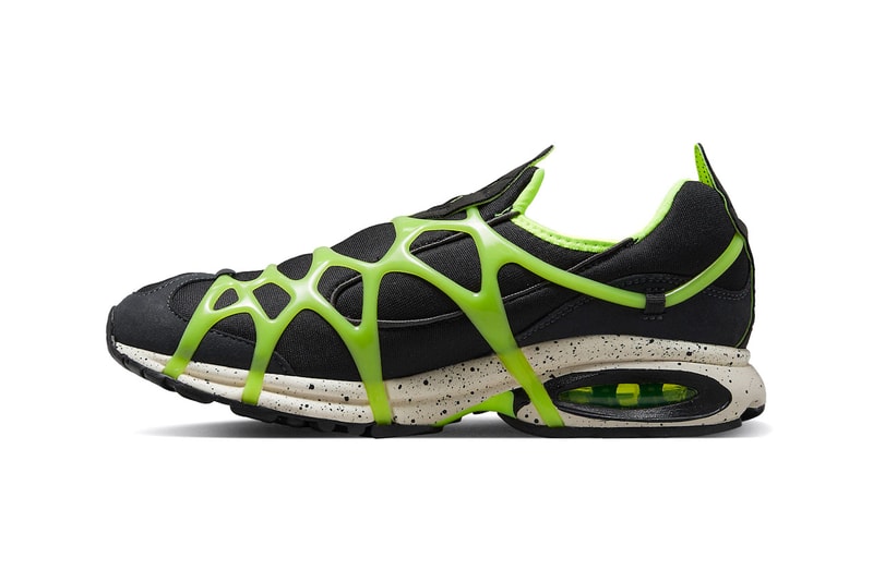ナイキエアクキニからスライムをこぼしたかのような新色“ブラックネオン”が登場 Nike Air Kukini Neon Green Sneaker Footwear dz4851-001 Green Laceless Slip-On Trainers Speckles Air Cushioning 