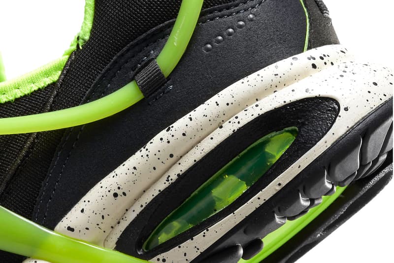 ナイキエアクキニからスライムをこぼしたかのような新色“ブラックネオン”が登場 Nike Air Kukini Neon Green Sneaker Footwear dz4851-001 Green Laceless Slip-On Trainers Speckles Air Cushioning 