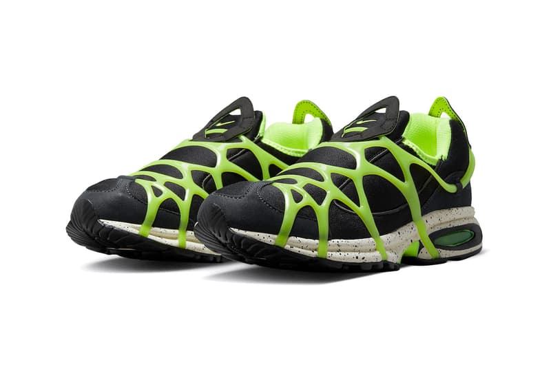 ナイキエアクキニからスライムをこぼしたかのような新色“ブラックネオン”が登場 Nike Air Kukini Neon Green Sneaker Footwear dz4851-001 Green Laceless Slip-On Trainers Speckles Air Cushioning 