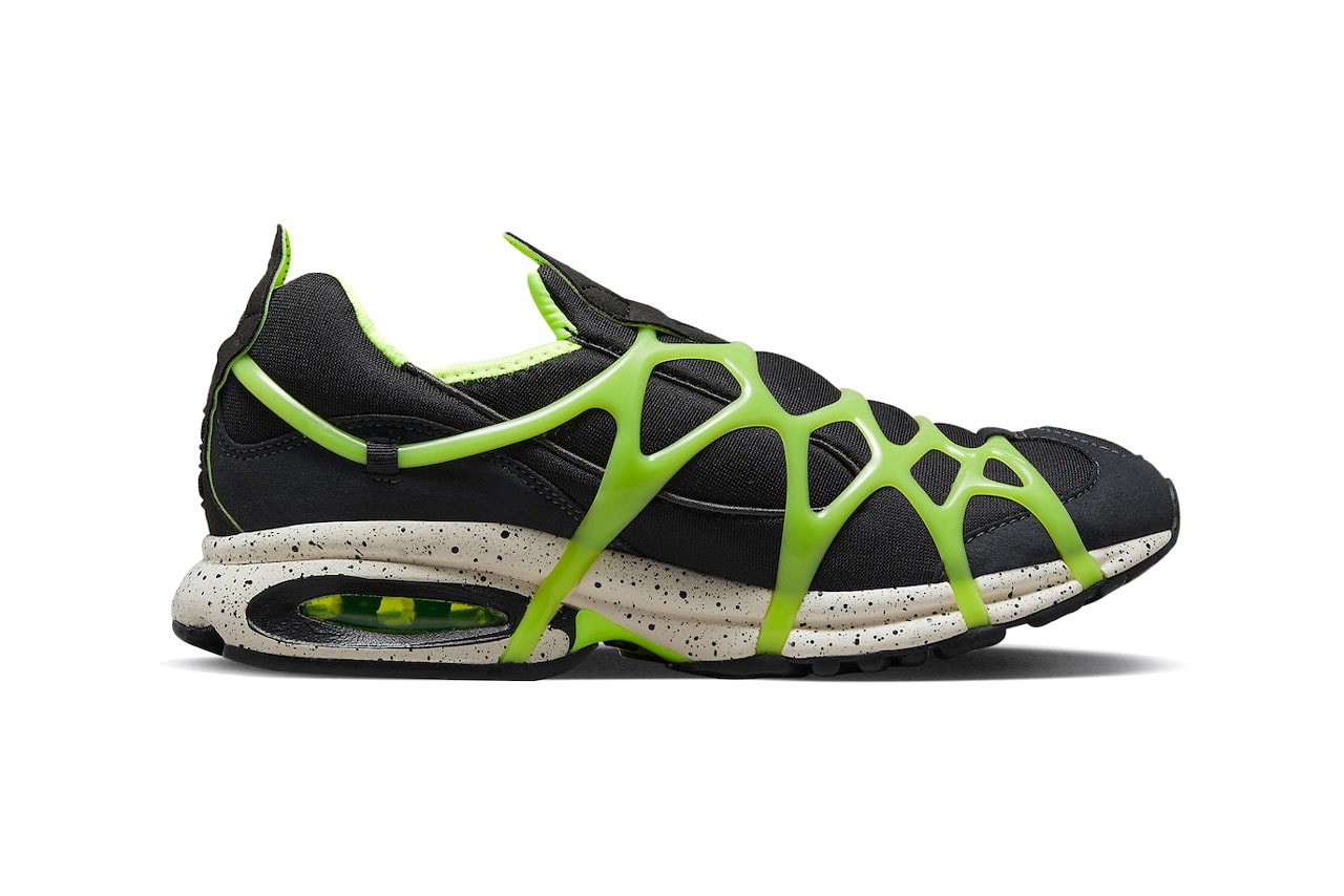 ナイキエアクキニからスライムをこぼしたかのような新色“ブラックネオン”が登場 Nike Air Kukini Neon Green Sneaker Footwear dz4851-001 Green Laceless Slip-On Trainers Speckles Air Cushioning 