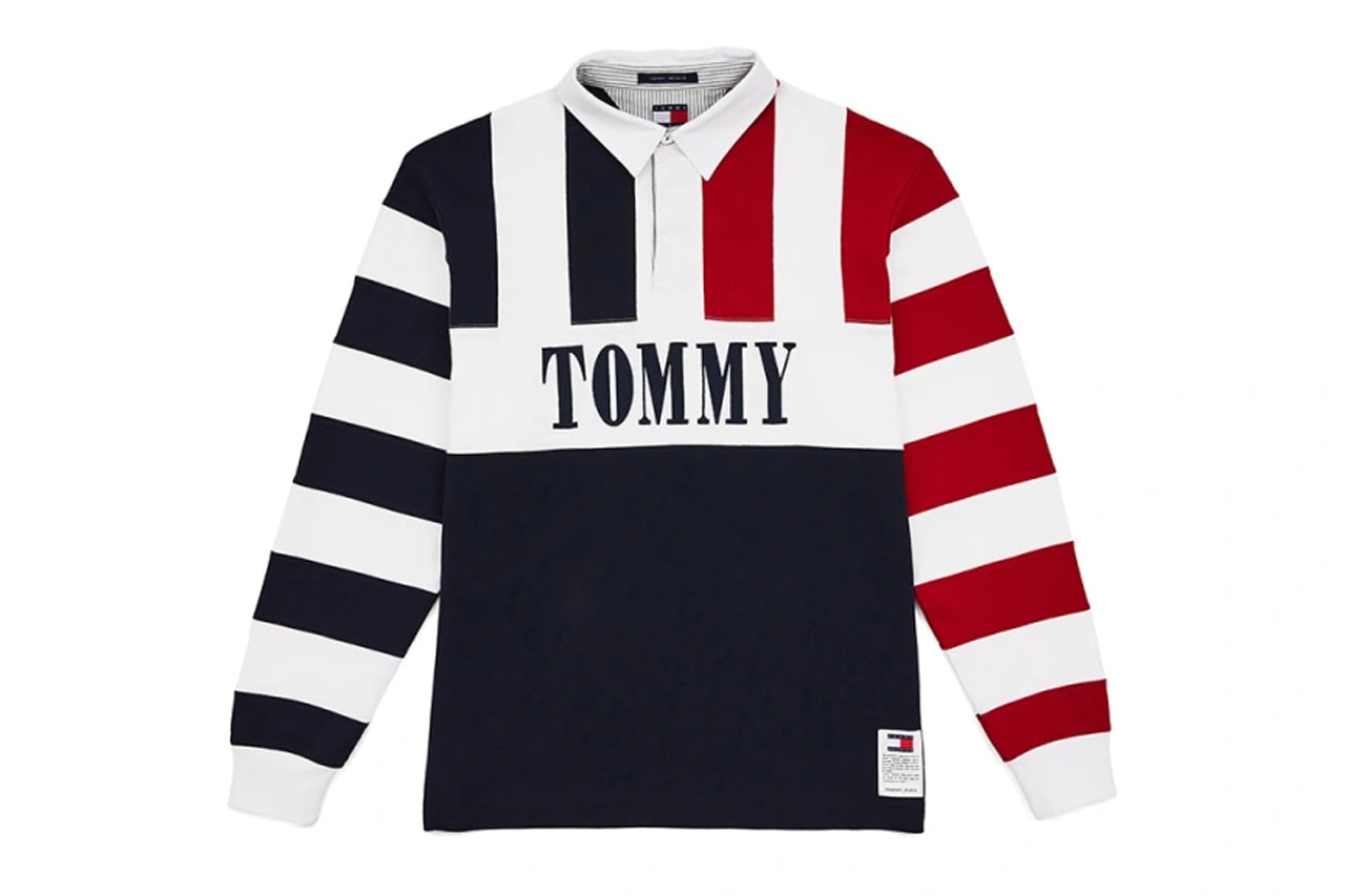 カニエ・ウェストの人生を変えたトミー ヒルフィガーのラガーシャツをチェック Romeo Hunte Wears the 1994 TOMMY Shirt posted by Kanye West for Tommy Hilfiger's SS23 Show