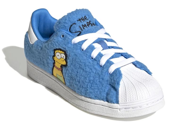 アディダスから 『ザ・シンプソンズ』とコラボしたスーパースターが登場 adidas the simpsons marge furry blue cloud white core black junior 50 epercent recycled gz1774 clouds release info date price