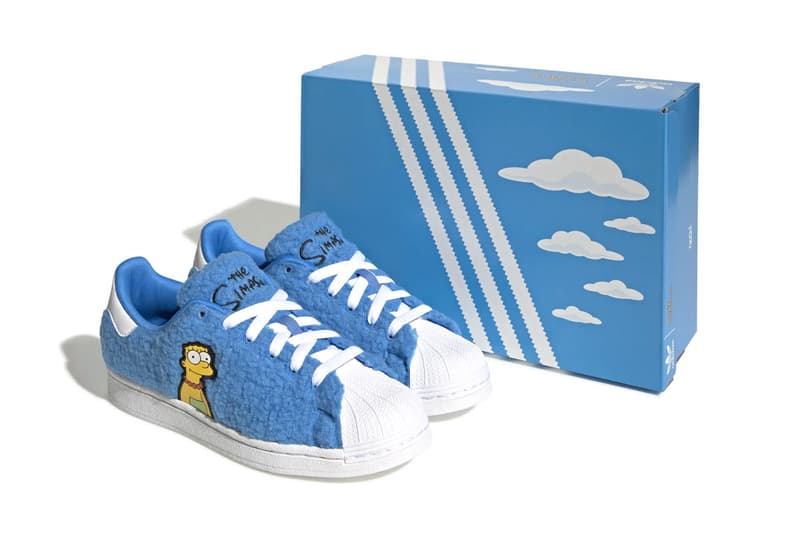 アディダスから 『ザ・シンプソンズ』とコラボしたスーパースターが登場 adidas the simpsons marge furry blue cloud white core black junior 50 epercent recycled gz1774 clouds release info date price