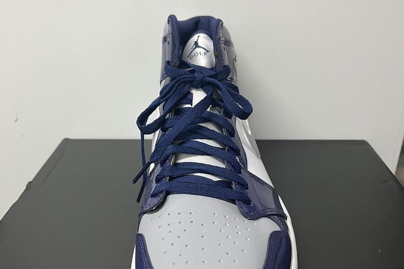 エア ジョーダン 1 ハイ ゴルフ “ミッドナイトネイビー”のディテールをチェック air michael jordan brand 1 high golf midnight navy white metallic silver patent leather georgetown co jp dq0660 100 official release date info photos price store list buying guide