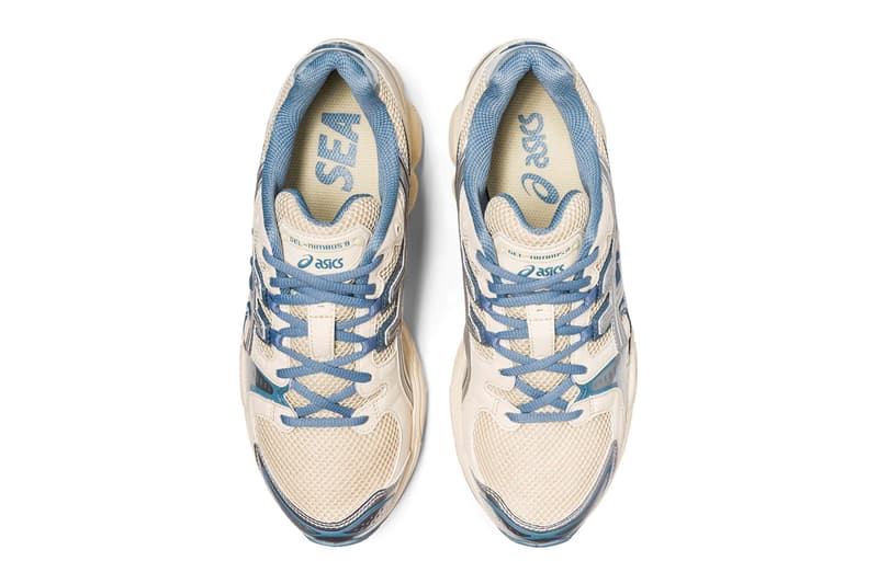 ウィンダンシー x アシックスによる2色展開のコラボモデル ゲルニンバス9が登場 ASICS WIND AND SEA collaboration collab kiko kostadinov gel nimbus 9 release info date price cream pure silver