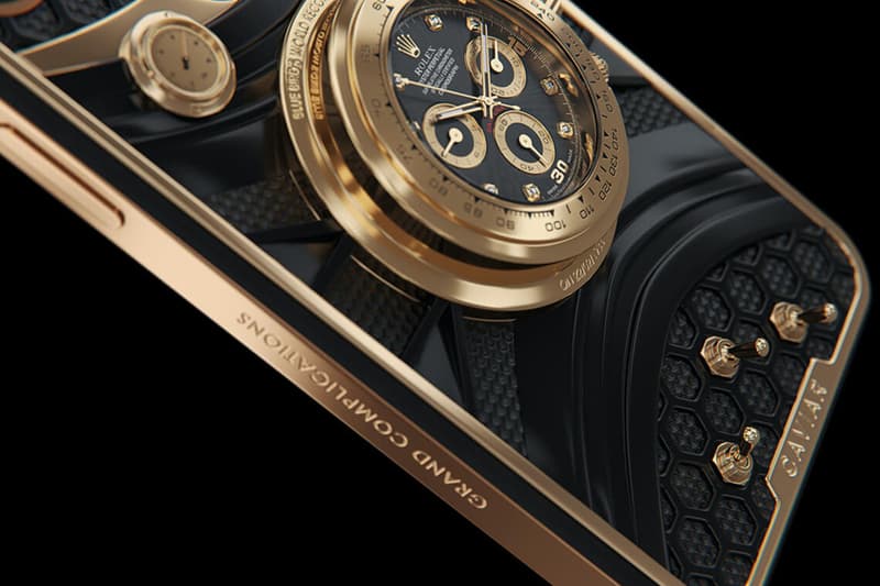 キャビアからロレックス・デイトナを埋め込んだカスタム iPhone 14が登場　Caviar launches custom iPhone filled with Rolex Daytona.