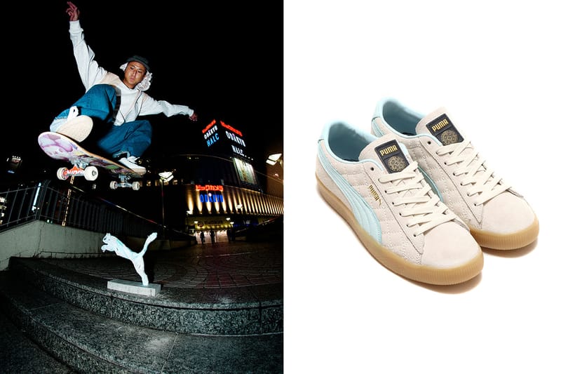 Diaspora skateboards x PUMA x atoms からトリプルコラボモデル PUMA SUEDE VTG が登場