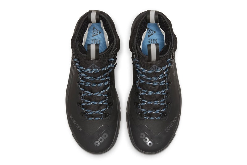ナイキACGエアズームガイアドームからゴアテックスを搭載した全天候型モデルが登場 Nike ACG Zoom Gaiadome Gore Tex GTX winter boot black 3m detailing reflective rope rubber blue release info date price