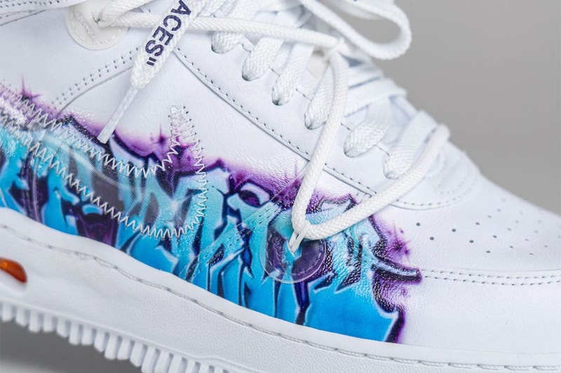 オフホワイト™ x ナイキ エア フォース 1 ミッド ”グラフィティ”の着用画像が浮上 On-Foot Look Off-White™ x Nike Air Force 1 Mid "Graffiti" release information Virgil abloh the ten 10 off white nyc DE0500-100