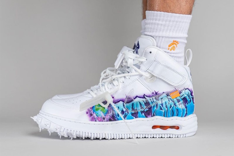 オフホワイト™ x ナイキ エア フォース 1 ミッド ”グラフィティ”の着用画像が浮上 On-Foot Look Off-White™ x Nike Air Force 1 Mid "Graffiti" release information Virgil abloh the ten 10 off white nyc DE0500-100
