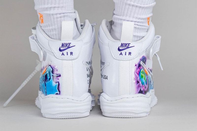オフホワイト™ x ナイキ エア フォース 1 ミッド ”グラフィティ”の着用画像が浮上 On-Foot Look Off-White™ x Nike Air Force 1 Mid "Graffiti" release information Virgil abloh the ten 10 off white nyc DE0500-100