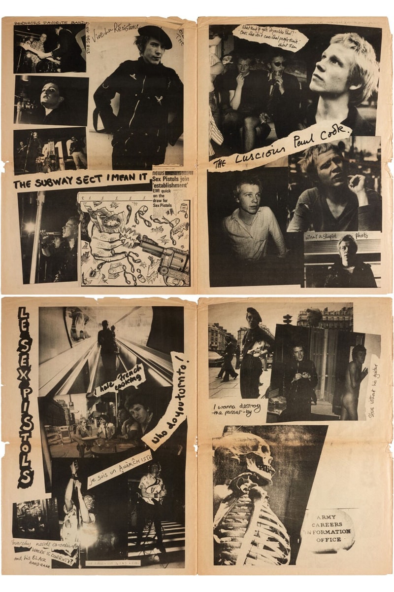 セックス・ピストルズの貴重な手書きの歌詞やポスターがサザビーズのオークションに出現