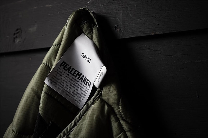 ダブルタップスとオーエーエムシーが限定121着のシリアルナンバー入りコラボジャケットを発売 wtaps oamc collab jacket PEACEMAKER release info