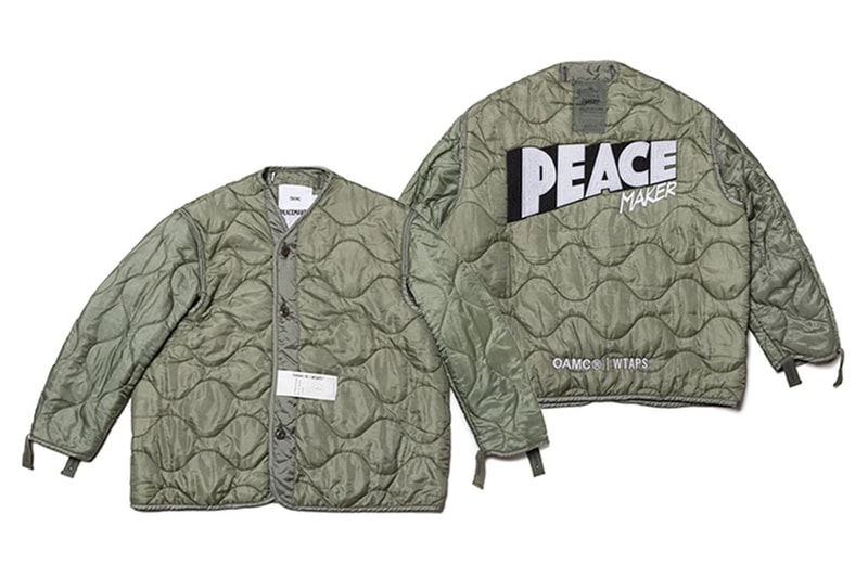 ダブルタップスとオーエーエムシーが限定121着のシリアルナンバー入りコラボジャケットを発売 wtaps oamc collab jacket PEACEMAKER release info