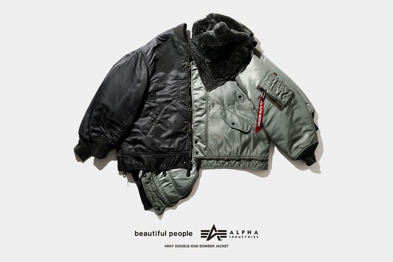 beautiful people が Alpha Industries のフライトジャケットを 4WAY 仕様で再構築