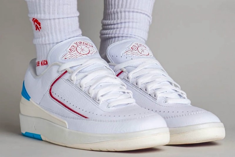 エアジョーダン2 ローからマイケル・ジョーダンにインスパイアされたカラーの新作 “UNC トゥ シカゴ"が登場 On-Feet Look at the Air Jordan 2 Low "UNC to Chicago" DX4401-164 white fire red dark powder blue sail 