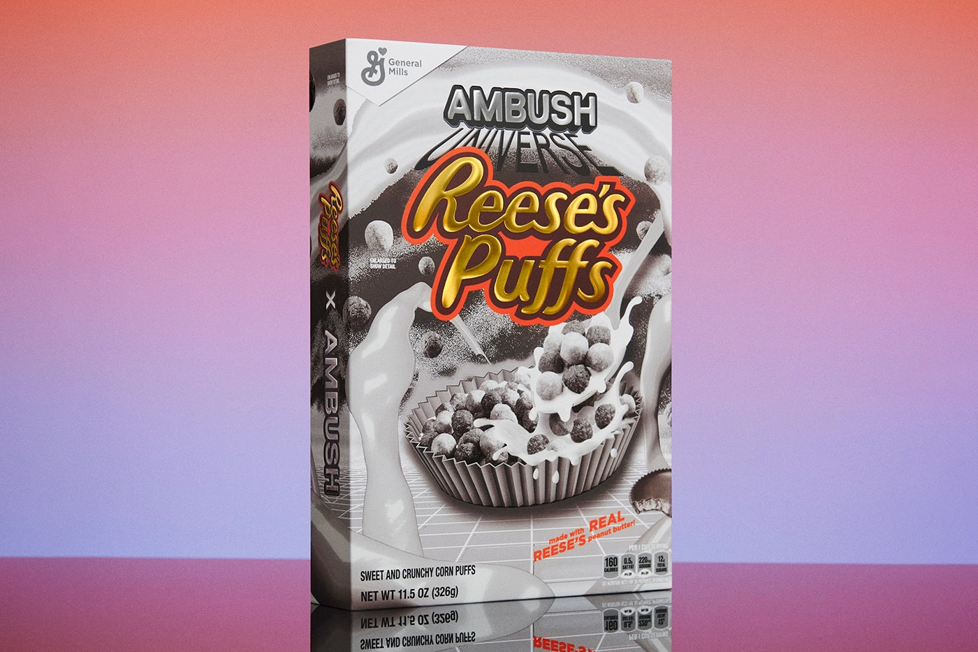 米国民的シリアル リージーズ・パフズxアンブッシュ®による限定版ボックスがついに発売 AMBUSH Reese's Puffs Breakfastverse Chrome Puff Cereal Box Release Info Date Buy Price Yoon Ahn General Mills