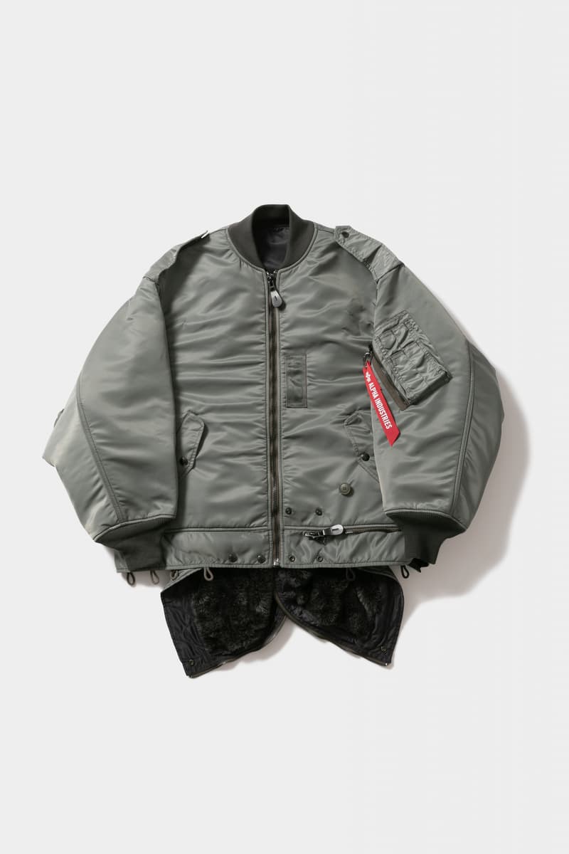 ビューティフルピープルがアルファインダストリーズのジャケット再構築 beautiful people reconstructs Alpha Industries flight jacket in a 4-way version