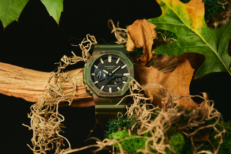 ジーショックから荒野を旅する冒険者をイメージした限定モデル GAE-2100WE-3AJR がリリース G-SHOCK GAE-2100WE-3A Limited Box Set Carbon Core Guard Interchangeable Camouflage Bezel Resin Orange Codura Cloth Band Outdoors Explorer Utilitarian