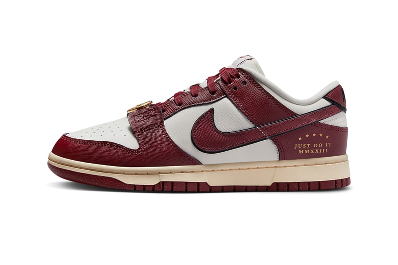 ナイキから金メダル型のデュブレが目を引くダンク ローの新作 “ジャストドゥイット”がお目見え nike dunk low just do it DV1160 101 burgundy gold release date info store list buying guide photos price