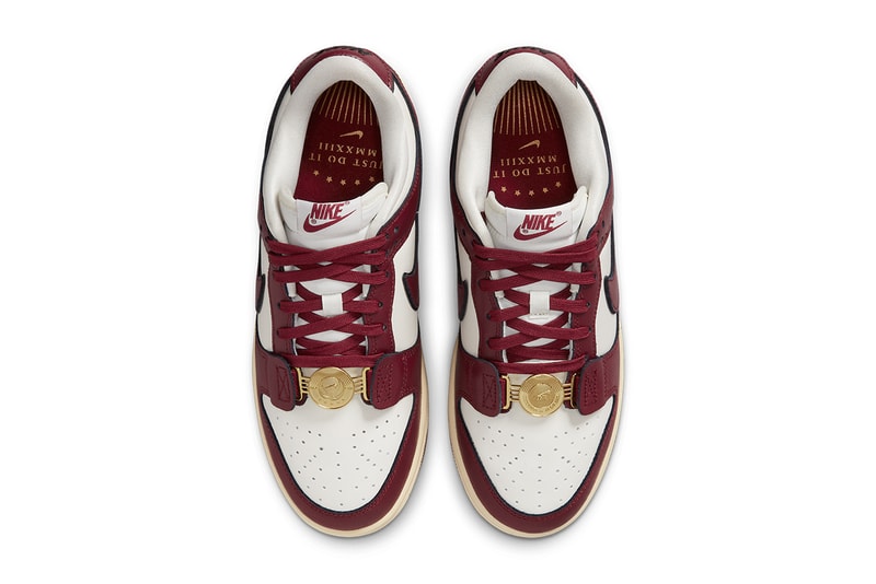 ナイキから金メダル型のデュブレが目を引くダンク ローの新作 “ジャストドゥイット”がお目見え nike dunk low just do it DV1160 101 burgundy gold release date info store list buying guide photos price