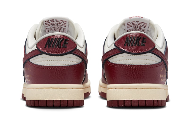 ナイキから金メダル型のデュブレが目を引くダンク ローの新作 “ジャストドゥイット”がお目見え nike dunk low just do it DV1160 101 burgundy gold release date info store list buying guide photos price