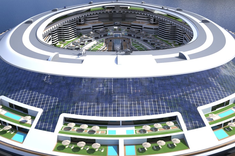 ウミガメのように見える巨大な浮遊都市が2040年代に登場か？ Lazzarini Design Studio Saudi Arabia Pangeos terayacht 8 billion usd floating city megaproject info 