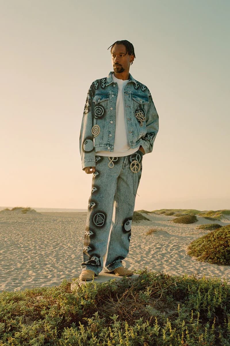 ステューシーとドリス・ヴァン・ノッテンによるコラボコレクションのルックが公開 Stussy Dries Van Noten Holiday 22 Collection Collaboration Streetwear Fashion Style Dover Street Market Beach Abstract 