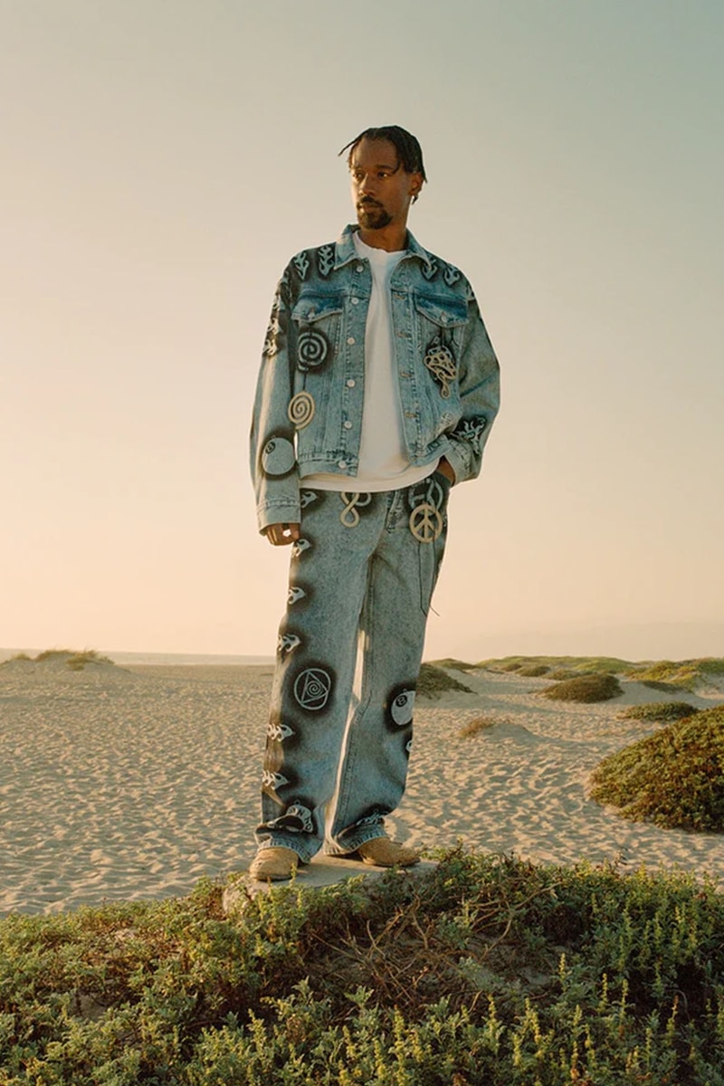 ステューシーとドリス・ヴァン・ノッテンによるコラボコレクションのルックが公開 Stussy Dries Van Noten Holiday 22 Collection Collaboration Streetwear Fashion Style Dover Street Market Beach Abstract 