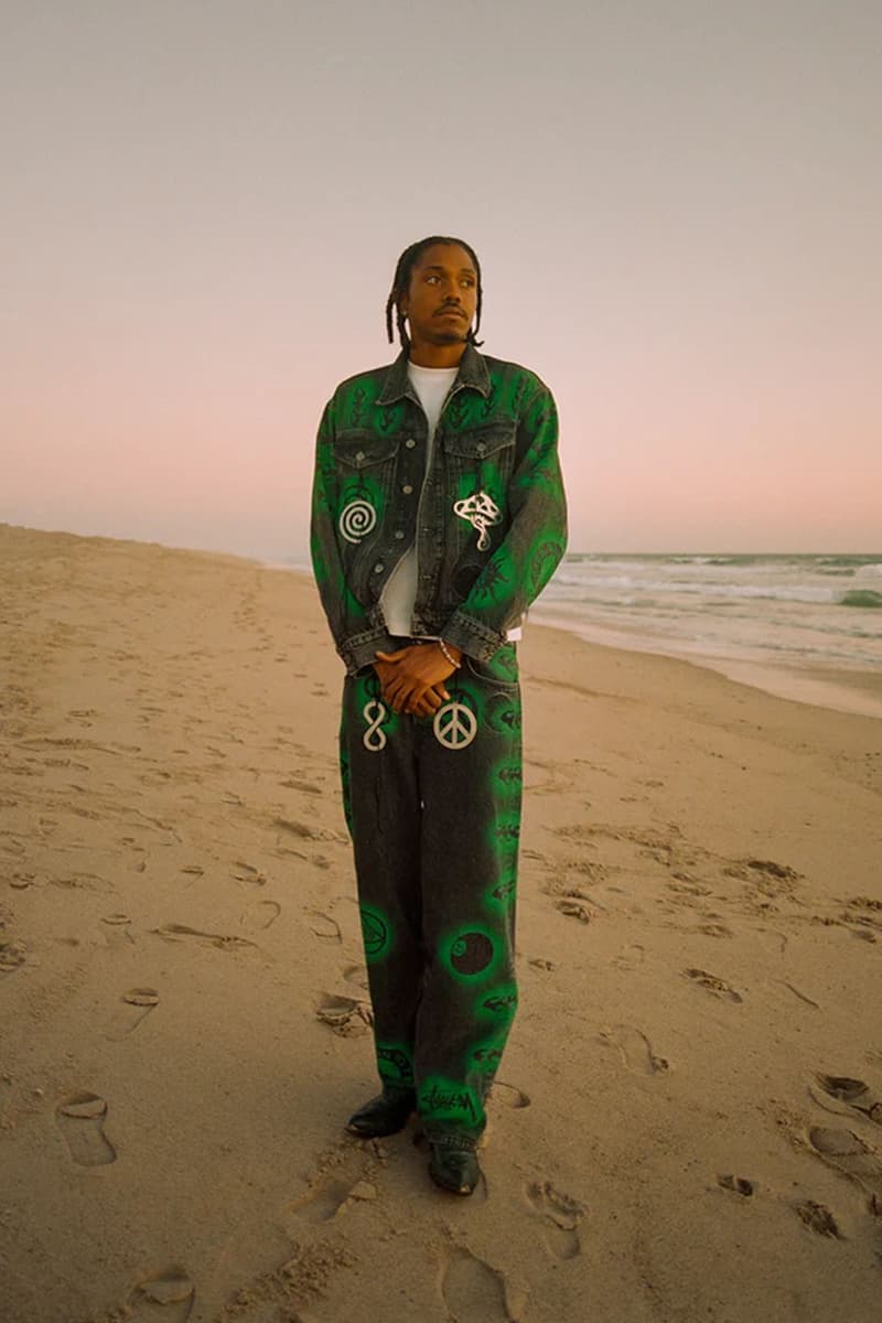 ステューシーとドリス・ヴァン・ノッテンによるコラボコレクションのルックが公開 Stussy Dries Van Noten Holiday 22 Collection Collaboration Streetwear Fashion Style Dover Street Market Beach Abstract 