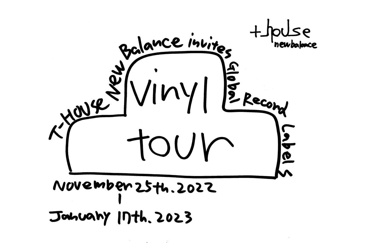 東京・日本橋のT-ハウス ニューバランスにてレコードショップ型インスタレーション “ヴァイナルツアー”が開催 T-HOUSE New Balance Record Shop Installation Vinyl Tour Hold Info