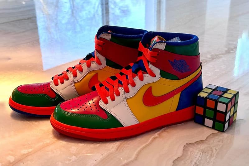 ファット・ジョーがカラフルなエアジョーダン 1 ハイ “ルービックキューブ”のサンプルを公開 Air Jordan 1 Rubik's Cube Sample Fat Joe Photos Info release date exclusive multicolor