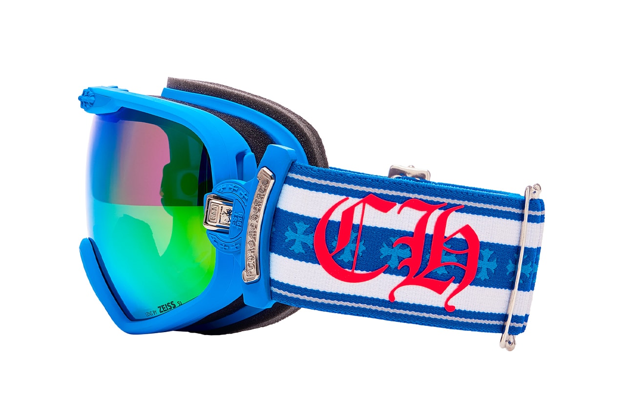 クロムハーツから約25万円のシルバーパーツ付きスキーゴーグルが登場 Chrome Hearts SILVER MORNING Ski Goggles Blew Tew Chameleon Carl Zeiss Lenses Skiing .925 Sterling Silver Accessories Winter 2022