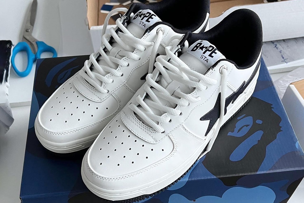 JJJJound A Bathing Ape BAPE STA Navy White Release Info date store list buying guide photos price