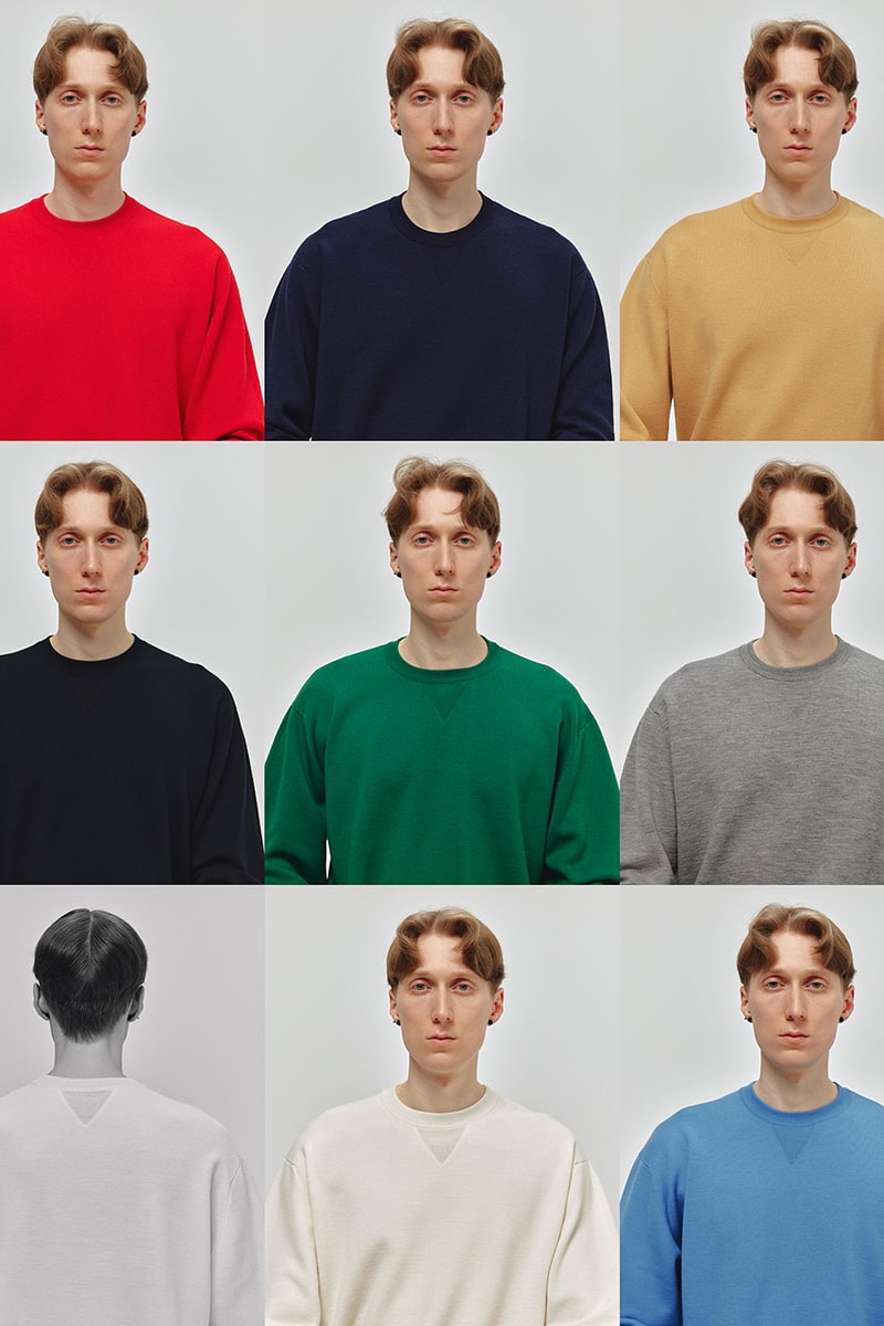 キャプテン サンシャイン x ジョン スメドレーからオリジナルのニットスウェットが登場 KAPTAIN SUNSHINE John Smedley Collabo Item 1980 Double V Pullover New Color Release Info