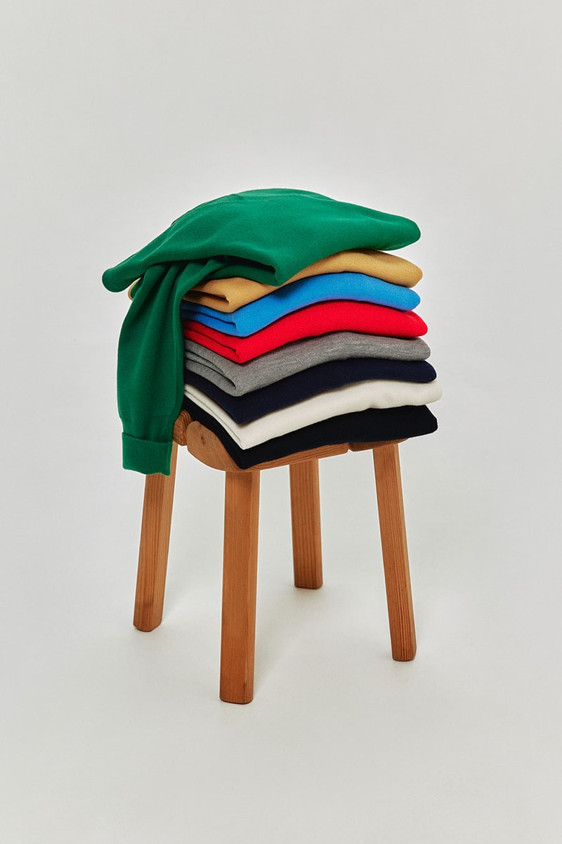 キャプテン サンシャイン x ジョン スメドレーからオリジナルのニットスウェットが登場 KAPTAIN SUNSHINE John Smedley Collabo Item 1980 Double V Pullover New Color Release Info