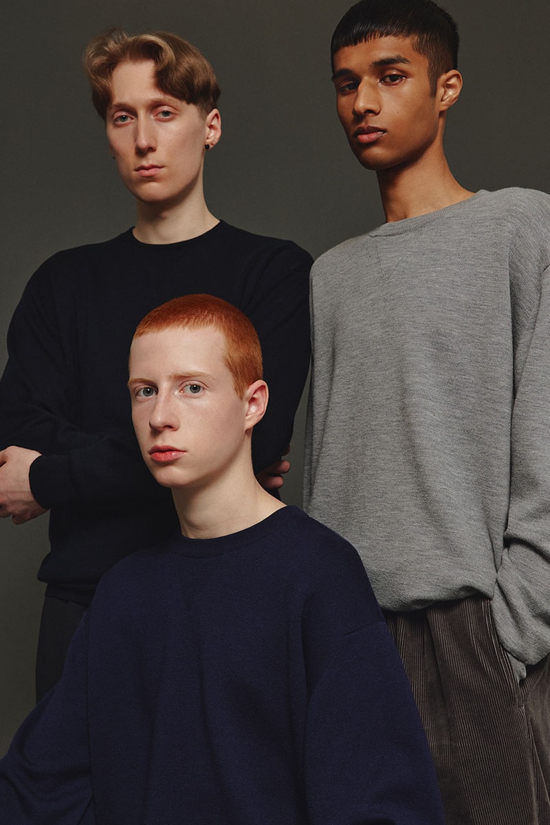 キャプテン サンシャイン x ジョン スメドレーからオリジナルのニットスウェットが登場 KAPTAIN SUNSHINE John Smedley Collabo Item 1980 Double V Pullover New Color Release Info