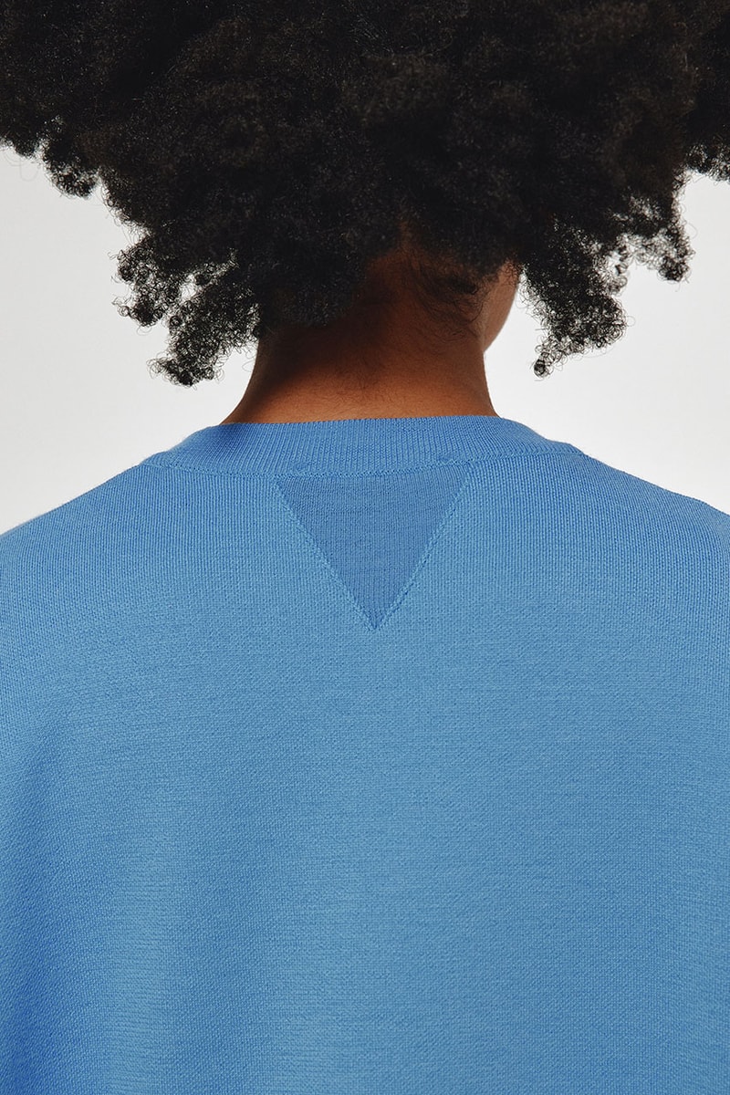 キャプテン サンシャイン x ジョン スメドレーからオリジナルのニットスウェットが登場 KAPTAIN SUNSHINE John Smedley Collabo Item 1980 Double V Pullover New Color Release Info