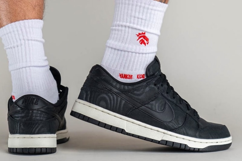 ナイキから淡いマーブル加工を施したダンクローの新作 “ブラックキャンバス”が登場 On-Feet Look at the Nike Dunk Low "Black Canvas" DV7211-001 shoes sneakers low tops swoosh skater shoes 2023
