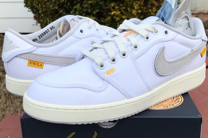 ユニオンxエアジョーダン1KOの最新ビジュアルが浮上 union x air michael jordan brand 1 low ko ajko white sail university gold neutral grey do8912 101 official release date info photos price store list buying guide