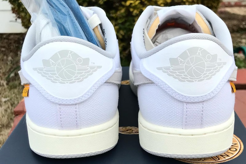 ユニオンxエアジョーダン1KOの最新ビジュアルが浮上 union x air michael jordan brand 1 low ko ajko white sail university gold neutral grey do8912 101 official release date info photos price store list buying guide