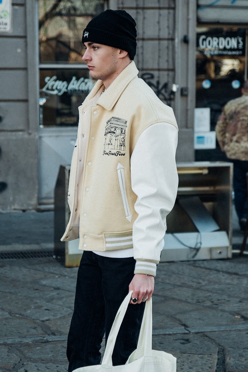 Streetstyle：ミラノ・ファッションウィーク2023年秋冬 Wild Colors and Audacious Patterns Dazzle Mens Milan Fashion Week FW23 Street Style fall winter 2023 fendi gucci adidas baguette kim jones prada raf simons charles jeffrey loverboy milanese etro charles jeffrey loverboy