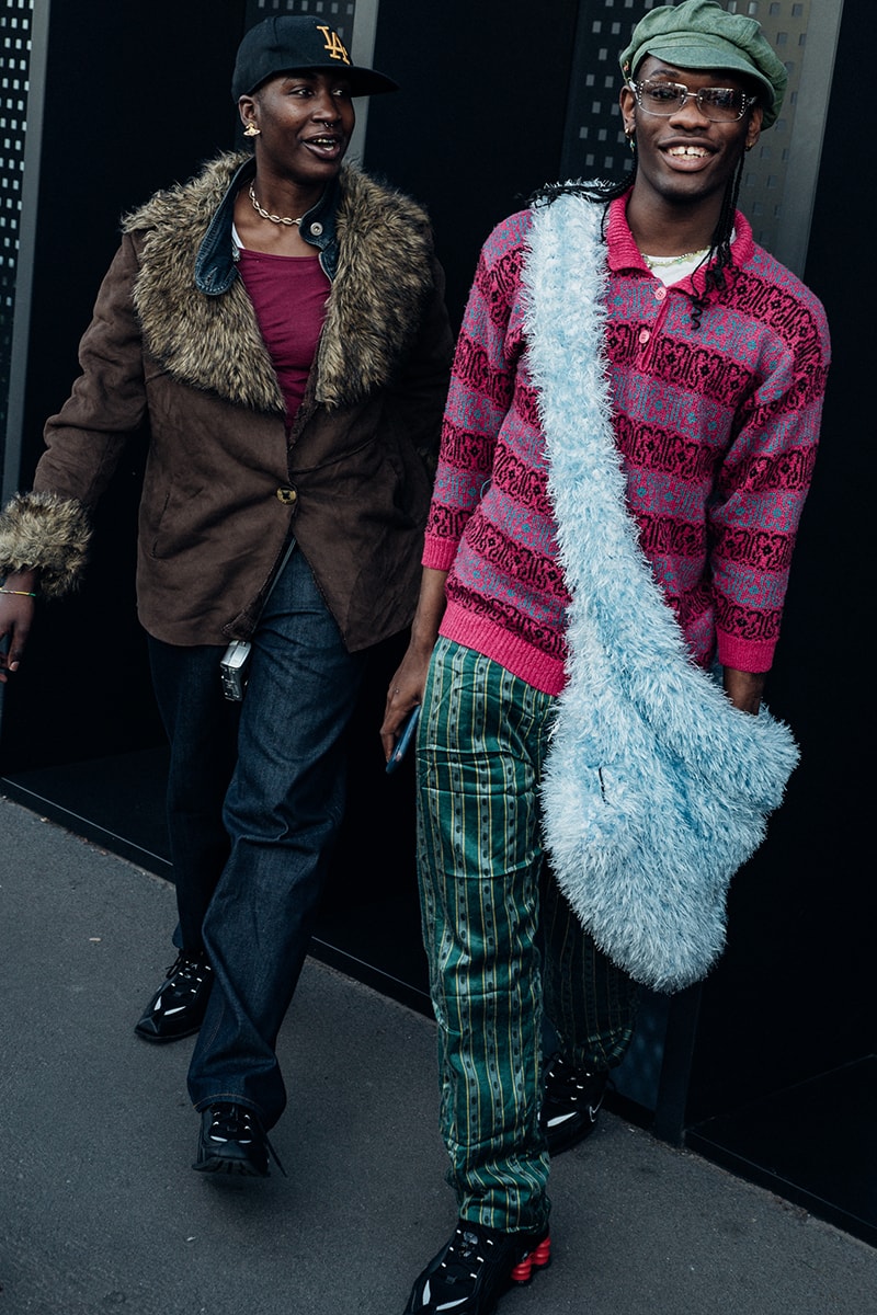 Streetstyle：ミラノ・ファッションウィーク2023年秋冬 Wild Colors and Audacious Patterns Dazzle Mens Milan Fashion Week FW23 Street Style fall winter 2023 fendi gucci adidas baguette kim jones prada raf simons charles jeffrey loverboy milanese etro charles jeffrey loverboy