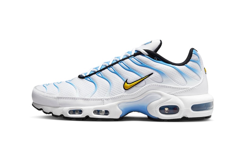 ナイキエアマックスプラスから爽やかなカラーパレットを採用した新色モデルが登場 Nike Air Max Plus Arrives in an Icy "White/University Blue" Colorway release info DM0032-101 2023 date 175 swoosh comfort sneakers ucla gold