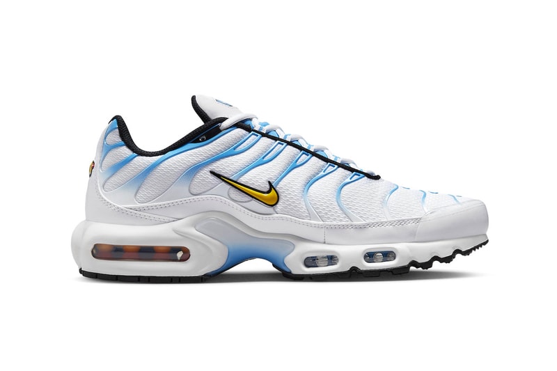 ナイキエアマックスプラスから爽やかなカラーパレットを採用した新色モデルが登場 Nike Air Max Plus Arrives in an Icy "White/University Blue" Colorway release info DM0032-101 2023 date 175 swoosh comfort sneakers ucla gold