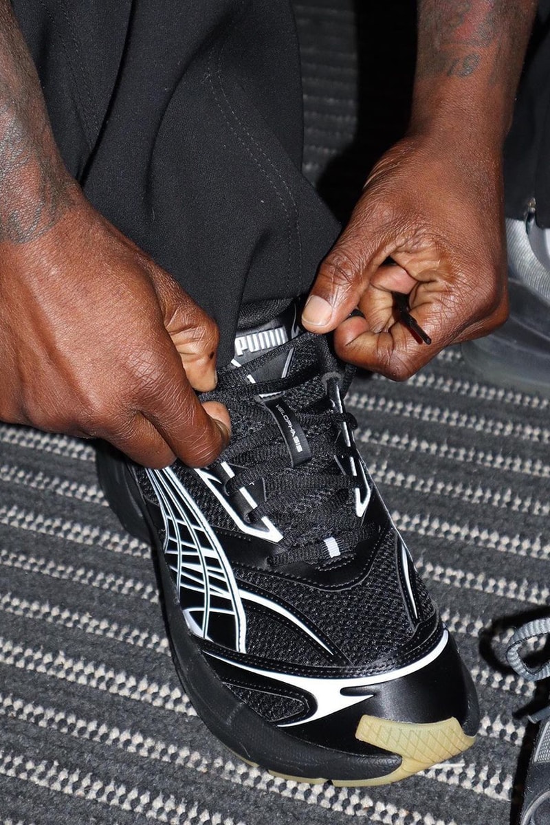 スケプタがプーマの新作スニーカーをお披露目？ Skepta PUMA VELOPHASIS Sneaker Trainer Footwear Big Smoke Corporation Music Grime Boy Better Know Shutdown Paris Fashion Week