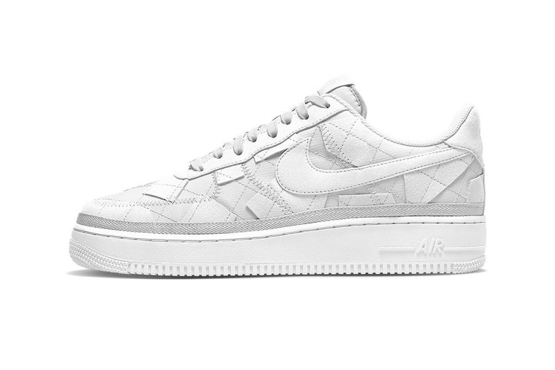 ビリー・アイリッシュxナイキによるエアフォース1に新色“ホワイト”が登場 Nike Air Force 1 Low Billie Eilish triple White patchwork quilted sustainable dz3674 100 release info date price